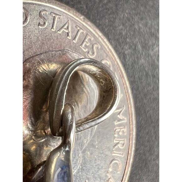 NEW Dravite orange tourmaline sterling silver teardrop pendant 1.49 grams - Picture 3 of 16